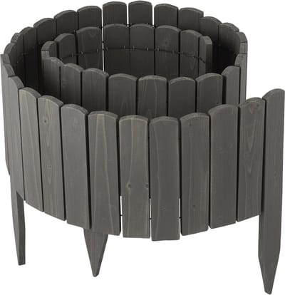 Borderrand - 200x30 cm - flexibel - hout - donkergrijs