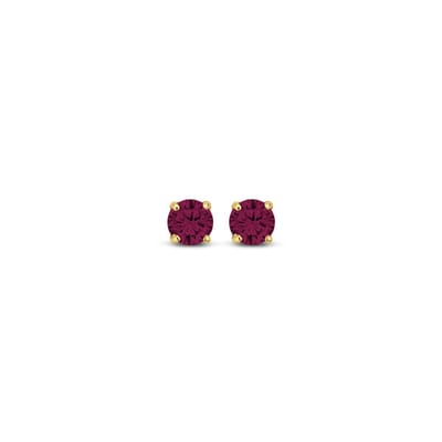 New Bling 9NBG-0558 Gouden Oorknopjes met Zirkonia 3mm - Rood - Rond - 14 Karaat - Goud