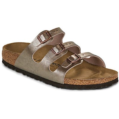 Birkenstock - FLORIDA GRACEFUL TAUPE BF - Dames slippers - Kleur: Taupe - Maat: 40