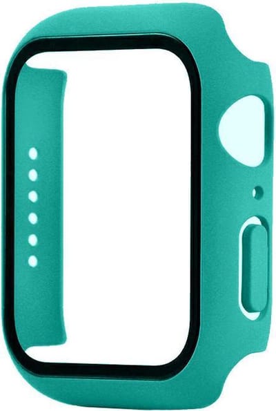 Hoesje geschikt voor Apple Watch 40MM - Hardcase - Screenprotector - Kunststof - Mintgroen