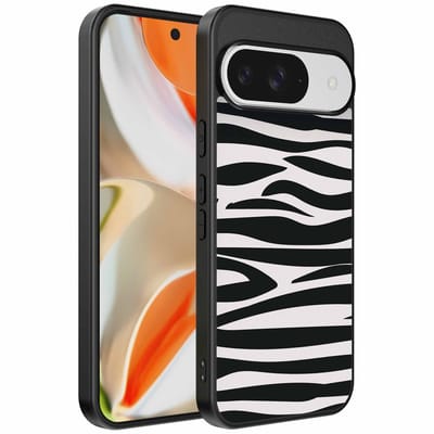 Geschikt voor Google Pixel 9 Pro XL Telefoonhoesje met zebra opdruk - TPU backcover case zebra design - Zwart Wit - Smartphonica geschikt voor Google Pixel 9 Pro XL