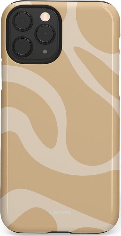 Casetastic hoesje geschikt voor Apple iPhone 11 Pro - Dubbellaagse bescherming - Aesthetic Beige Wave Clean Girl - Fashion Case - Beige