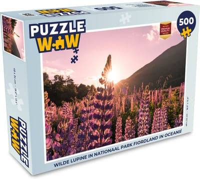 Puzzel Wilde lupine in Nationaal park Fiordland in Oceanië - Legpuzzel - Puzzel 500 stukjes
