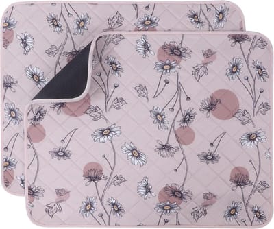Wasbare plaspads waterdicht en antislip 2 stuks - puppy training pad - snel absorberend - roze - 106 x 71 cm