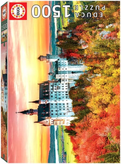 Educa, Puzzel Steden en Dorpen 1500 stukjes Herfstpanorama in Neuschwanstein, Veelkleurig