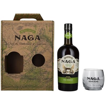 Naga Rum Naga JAVA RESERVE Double Cask Aged 40% Vol. 0,7l in geschenkverpakking met Glas