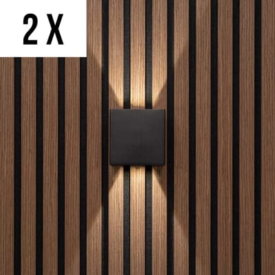 Akudeco – Oplaadbare wandlamp met 5200mAh accu en bewegingssensor – Met verstelbare lichtbundel – 3000k – Zwart - 2 stuks
