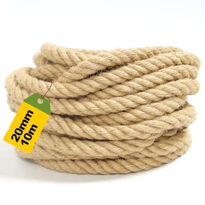 Sterk Jute Touw 20 mm - Natuurlijke Hennep Vezels voor Tuin en Decoratie