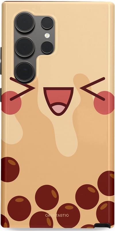 Casetastic Hoesje Geschikt voor Samsung S24 Ultra - Stijlvolle Beschermende Duo-layer Case - Smeltende caramel bolletjes