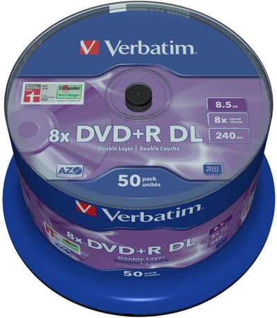 "Verbatim DVD+R DL 8,5GB 8x SP MATT SILVER SURFACE - Rohling"