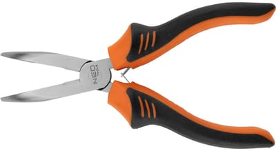 NEO Serie - Gebogen Lange Neus Tang - 180 mm - Inductiegehard - Ergonomische Handgreep