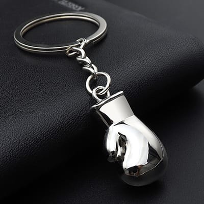 Go Go Gadget - Sleutelhanger - Mini bokshandschoen - 1 stuk - Zilverkleurig