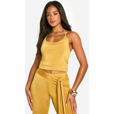 boohoo Dames Halternek Strak Zittende Cami Top | Maat: 38