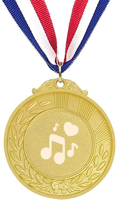 Akyol - muzieknoot medaille goudkleuring - Muzieknoot - cadeau muziekliefhebber - leuk cadeau voor je vriend om te geven - verjaardag muzikant