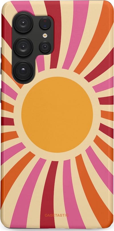Casetastic Hoesje Geschikt voor Samsung S25 Ultra - Stijlvolle Beschermende Duo-layer Case - Retro licht