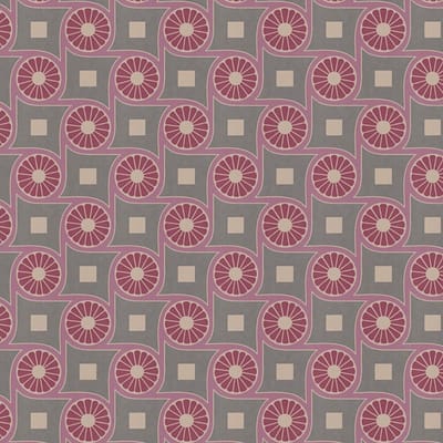 Retro behang Profhome 390602-GU vliesbehang glad met geometrische vormen mat grijs wijnrood beigegrijs paars 5,33 m2