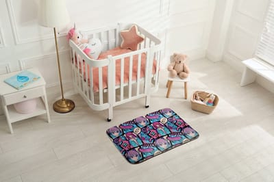 Coloray Vloerkleed voor Kinderkamer - Roze Tapijt Voor Kinderkamer - Anime-Meisje Klein Vloerkleed - Blauw Accenten Vloer Tapijt - Antislip Vloerkleed Voor Kinderen - 90x60 cm