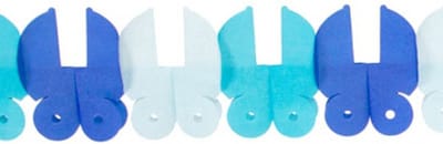Folat Slinger - papier - 6 meter - blauw - baby geboorte jongen - wiegjes - feestversiering