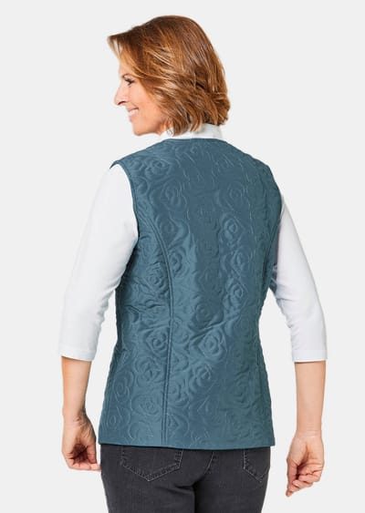 Licht vest met uniek opgestikt motief - smaragd - Gr. 21 van Goldner Fashion