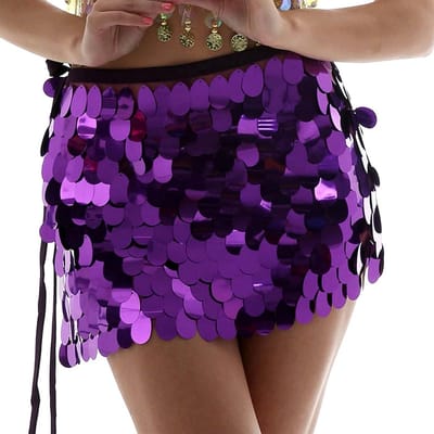 Elegante buikdans heuprok met pailletten, mermaid-stijl, ideaal voor carnaval en feesten