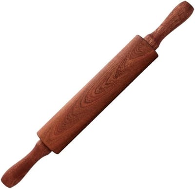 Deegroller Houten Roller - Bakgerei Keukengereedschap - Deeg Uitrollen - Ergonomisch Ontworpen - 40 x 45 cm - Houtkleurig