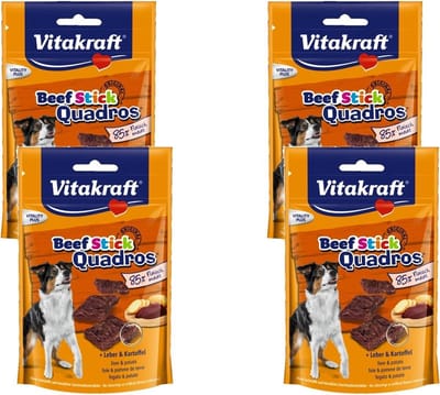 Vitakraft Beef Stick Quadros Lever & Aardappel - Hond - Snack - 4 x 70 gr