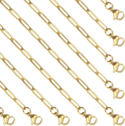 JHUBERS- Paperclip Ketting 10 Stuks - Roestvrij Stalen Draad - Kreeft Gesp 10mm - DIY Sieraden - Lange Diameter 9mm - Korte Diameter 3mm - Halsketting