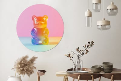 WallCircle - Wandcirkel - Muurcirkel - Pastel - Snoep - Aluminium - Dibond - 140x140 cm - Binnen en Buiten