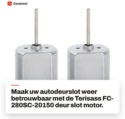 Dailygoods - FC-280SC-20150 Deur Slot Motor - 2 Stuks - Voor Universele Auto's