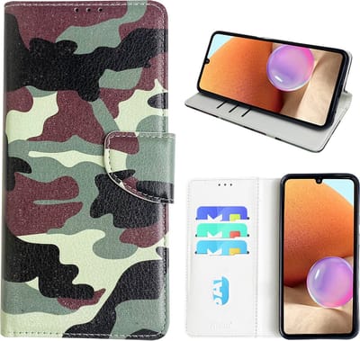 Hoesje geschikt voor Samsung Galaxy A32 4G Bookcase met camouflage print