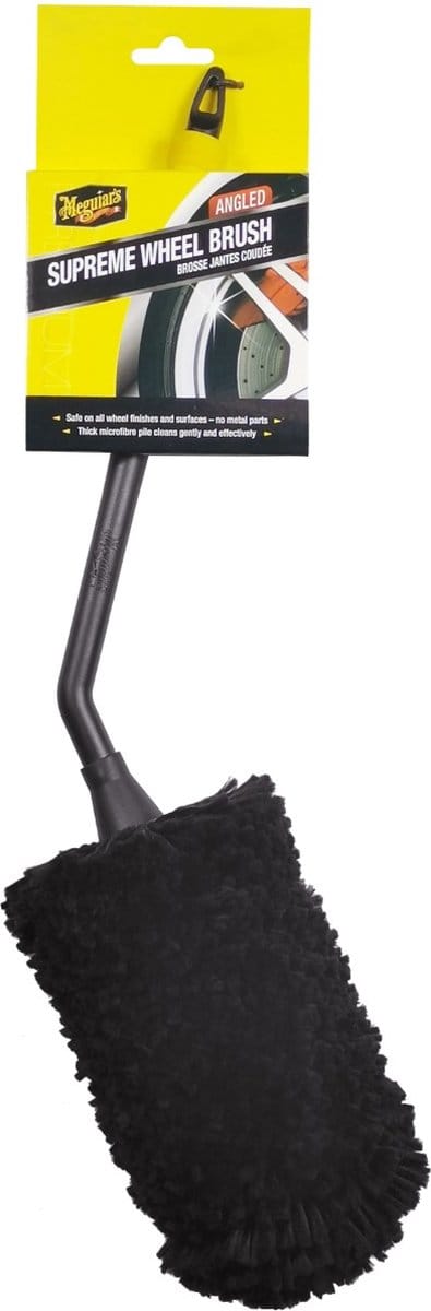 Meguiar’s Supreme Angled Wheel Brush Medium – 35cm – Gebogen Wheel Brush Voor Velgen & Remklauwen – Extra Zachte Microvezelkop – Auto Detailing Accessoire
