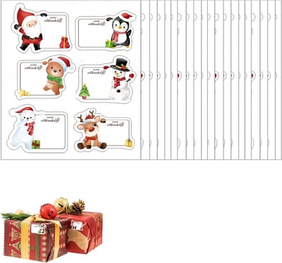 120 Stuks Zelfklevende Kerststickers - Ronde Decoratieve Labels voor Cadeautassen, Enveloppen en Creatieve Projecten in Traditioneel Rood en Groen
