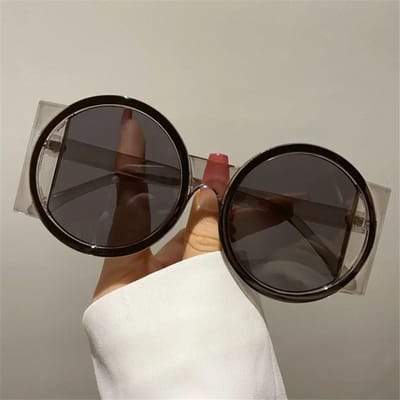 Premium Retro Oversized Ronde Zonnebril UV400 Uniek Verloop Zon comfortabele Bril Y2K Brillen voor Dames en Heren