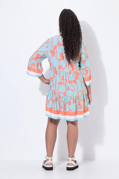 Angel of Style - Dames - Tuniek lang model lijnmotief volants - Lindegroen - Maat 46