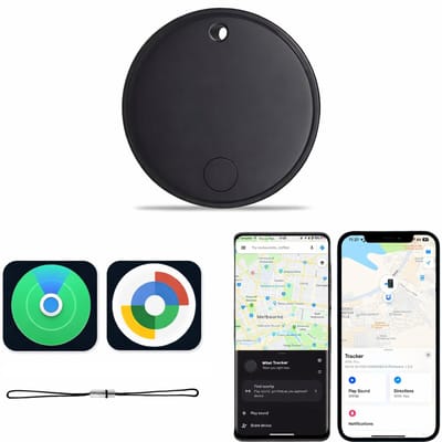 Dual System Bluetooth Tracker voor Sleutels & Koffer – Werkt met Apple Find My + Google Find Hub (Android) – Geen Abonnement – Wereldwijd Bereik – Ideaal voor iPhone & Android – 1 Pack