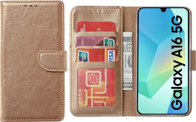 Hoesje geschikt voor Samsung Galaxy A16 (5G/4G) hoesje - Arara bookcase - Goud