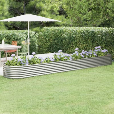 vidaXL - Plantenbak - 440x80x36 - cm - gegalvaniseerd - staal - zilverkleurig
