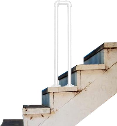 Trap Leuning - Handgreep Trap - Veiligheid Verhogend - Industriële Pijp Stijl - 50cm - Wit