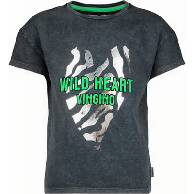 Vingino Hannie Washed Black Größe: 2 | T-Shirts Outlet | Unisex | Schwarz