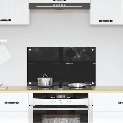 vidaXL - Keukenachterwand - Zwart - 70 - x - 40 - cm - gehard - glas