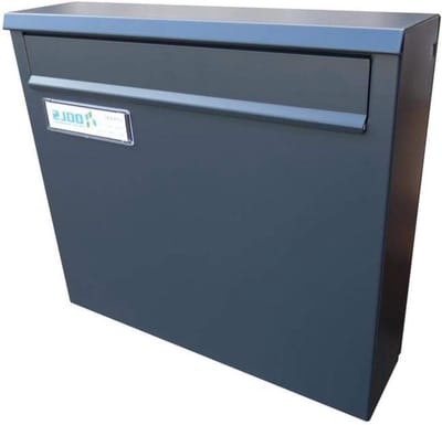 A-02 antraciet omheining doorwerpbrievenbus (RAL 7016) met naamplaatje - LETTERBOX24.de