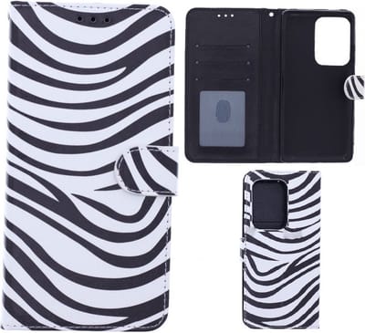 Portemonnee Book Case Hoesje Geschikt voor: Samsung Galaxy S21 Ultra - Zebra Print