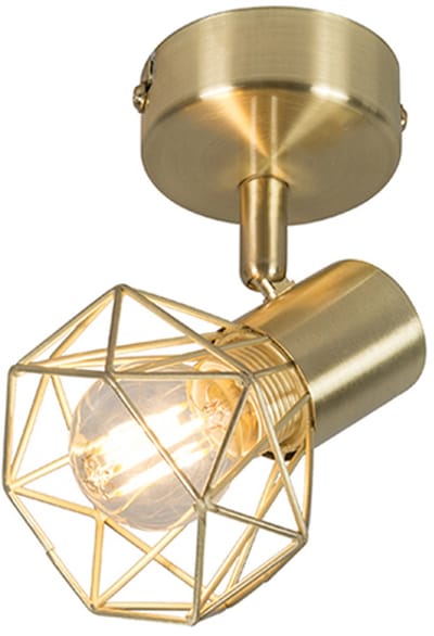 QAZQA mosh - Moderne Plafondspot | Spotje | Opbouwspot - 1 lichts - H 160 mm - Goud/messing - Woonkamer | Slaapkamer | Keuken