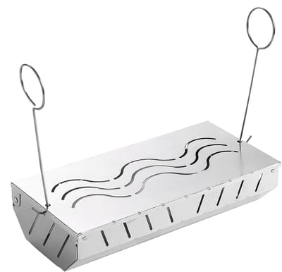 Rookdoos BBQ - Rookkist Grill - Smaak Toevoegen - Roestvrij Staal - 24.5 cm - Zilver
