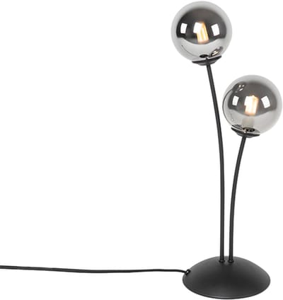 QAZQA athens - Landelijke Tafellamp - 2 lichts - H 480 mm - Zwart - Woonkamer | Slaapkamer | Keuken