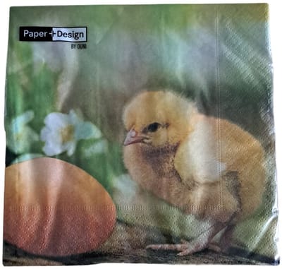 Duni Servetten Chicken with egg 33x33cm