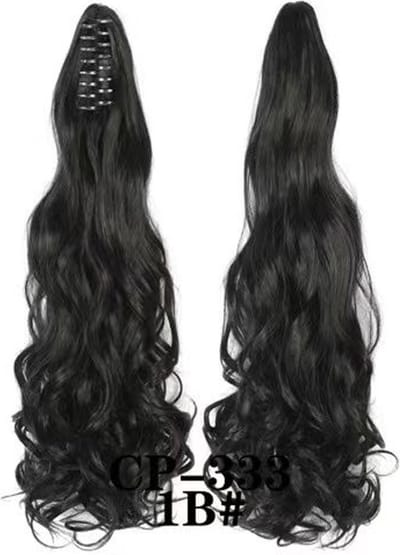 Brazilian Ponytail Zwart - #1b - 55cm - Paardenstaart - Haarverlenging - Extensions - Wavy - 1b# - Haarstuk - 22'' - 22 inch - Zwart