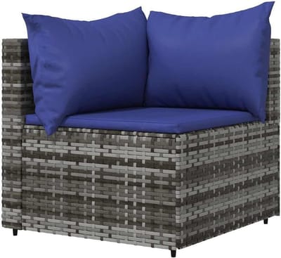Tuinhoekbank Poly Rattan - Modulaire Loungebank - Buiten Ontspannen - Weerbestendig Materiaal - 110 kg per zitplaats - Grijs