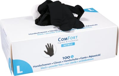 ComFort - Nitril Handschoenen - ongepoederd - 4 gram - Zwart - per 100 stuks