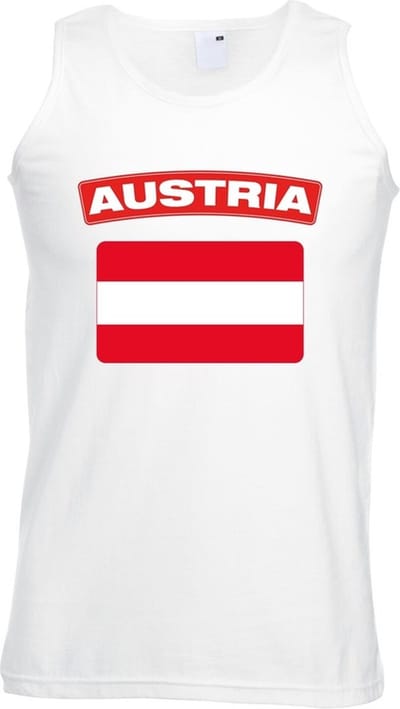 Oostenrijk singlet shirt/ tanktop met Oostenrijkse vlag wit heren S